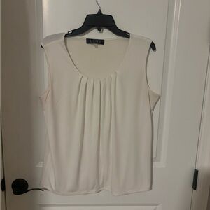 Kasper Women's Elegant White Sleeveless Blouse